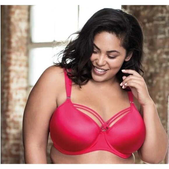 Elomi EL4240 Bijou Flirt Womens Plus Size Bra 38K Red Underwire Supportive - Picture 1 of 5